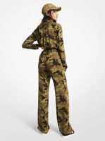 Camouflage Silk Georgette Jumpsuit