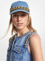 Embellished Denim Baseball Hat