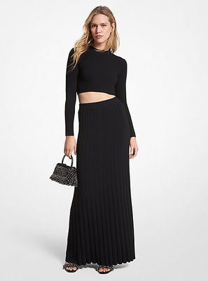 Ribbed Stretch Knit Maxi Skirt