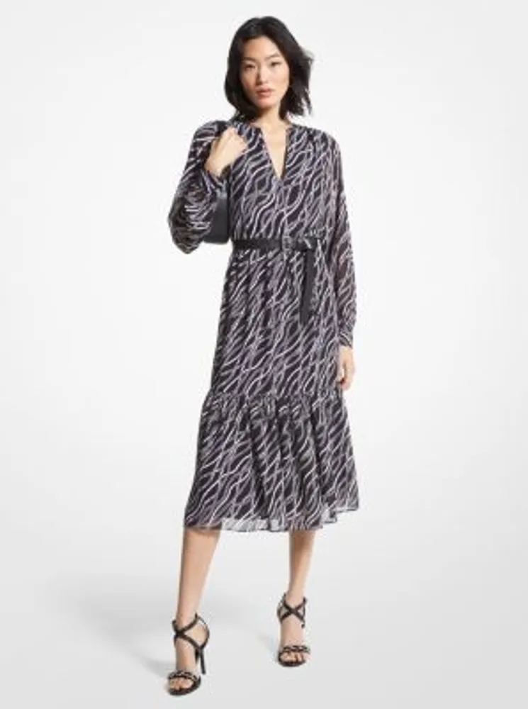 Status Print Georgette Midi Dress