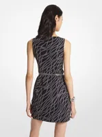 Status Print Stretch Twill Mini Dress