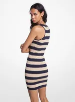 Metallic Striped Recycled Viscose Blend Dress