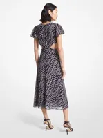 Status Print Georgette Cutout Dress