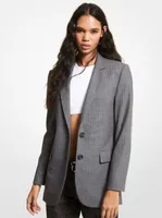 Blazer boyfriend en laine extensible à rayures