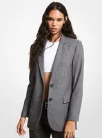 Blazer boyfriend en laine extensible à rayures