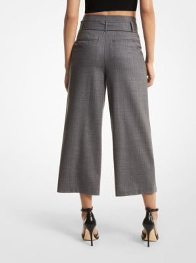 Stretch Wool Cropped Pants