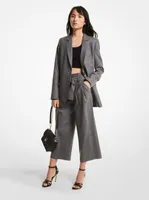 Striped Stretch Wool Cropped Trousers