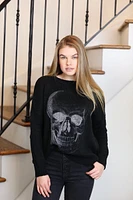 silver head skull sweater