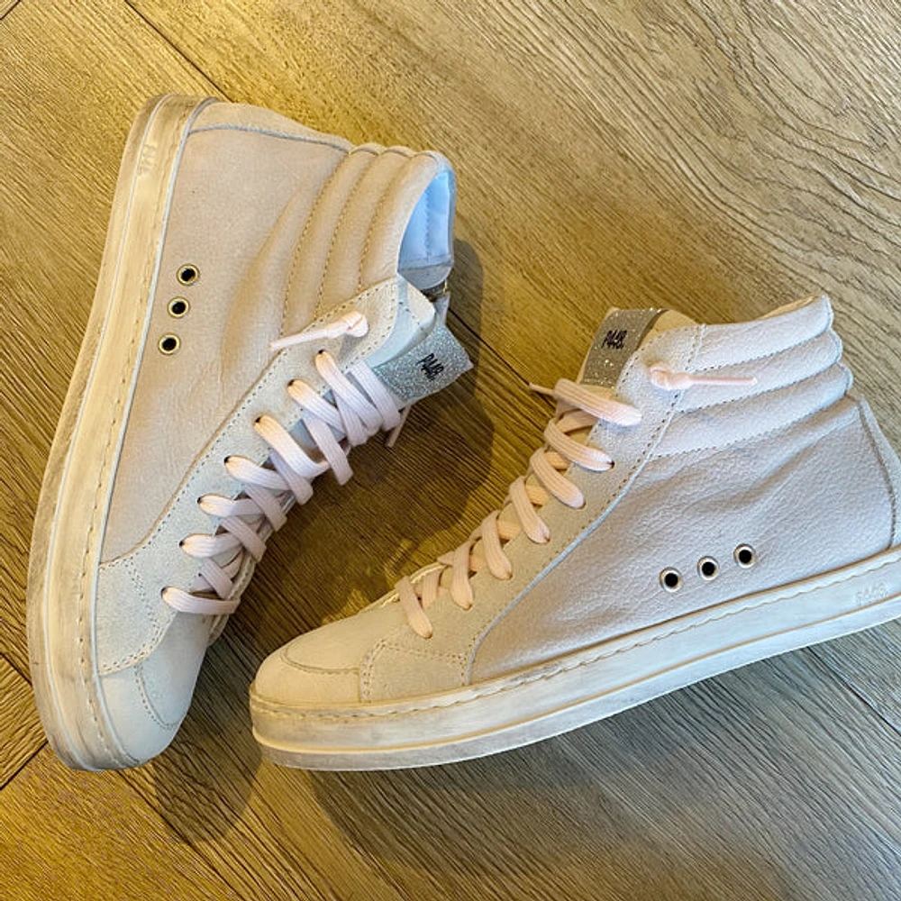 cristal hi top/pink laces