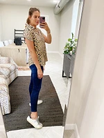 leopard classic button up top