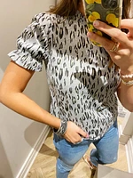 Cheetah print s/s top