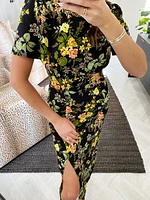 night bloom floral midi dress