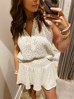 floral gauze vneck tank