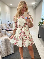 pink floral dress