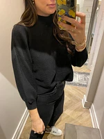 balloon slv mock neck sweater