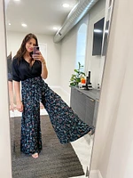 floral tie pants