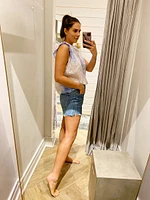 mock neck ruffle top