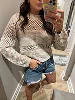caroline open knit pullover sweater