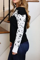 cheetah sleeve sweater