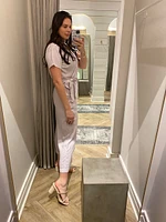 short sleeve wrap jumsuit