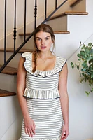 graylen striped ponte knit midi