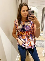 piper printed ruffle top