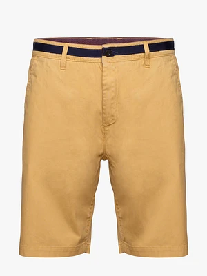 Calções bermuda Twill Garment Dye lisos amarelo