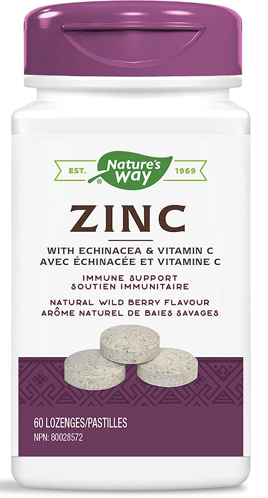 NATURE'S WAY Zinc with Echinacea & Vitamin C (60 lozenges)