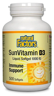 NATURAL FACTORS Vitamin D (1000 IU - 500 sgels)