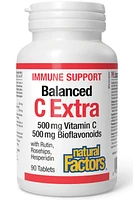 NATURAL FACTORS Balanced C Extra (500 mg C / 500 mg Bioflavonoids -  90 tabs)