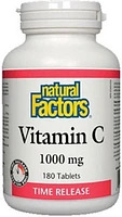 NATURAL FACTORS Vitamin C 1000mg Plus Bioflavonoids & Rosehips (180 tabs)