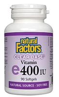 NATURAL FACTORS Clear Base Vitamin E (400 IU – 90 sgels)