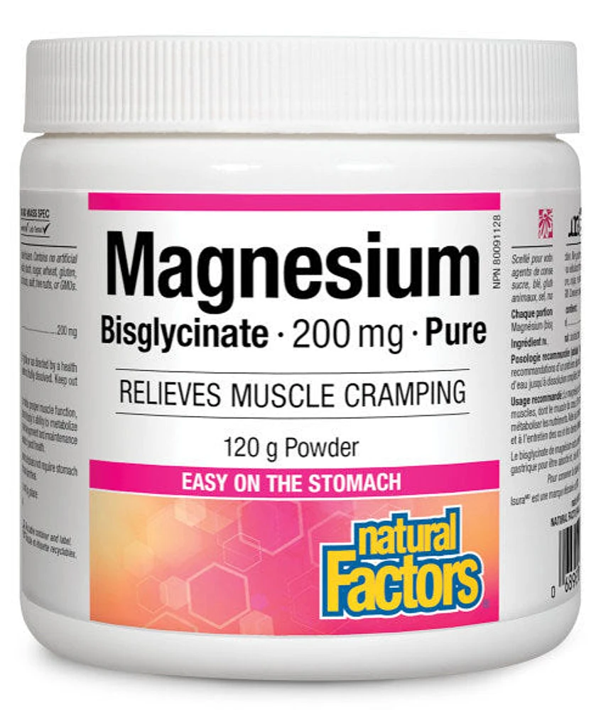 NATURAL FACTORS Magnesium Bisglycinate (200 mg - 120 gr)