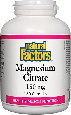 NATURAL FACTORS Magnesium Citrate (150 mg - 180 caps)