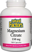 NATURAL FACTORS Magnesium Citrate (150 mg - 180 caps)