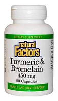 NATURAL FACTORS Turmeric & Bromelain (90 caps)