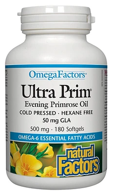 NATURAL FACTORS Ultra Prim Evening Primrose Oil (500 mg - 180 sgels)