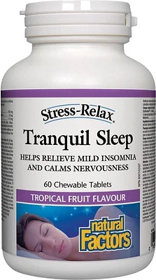 NATURAL FACTORS Tranquil Sleep (Tropical Fruit - 60 chewables)