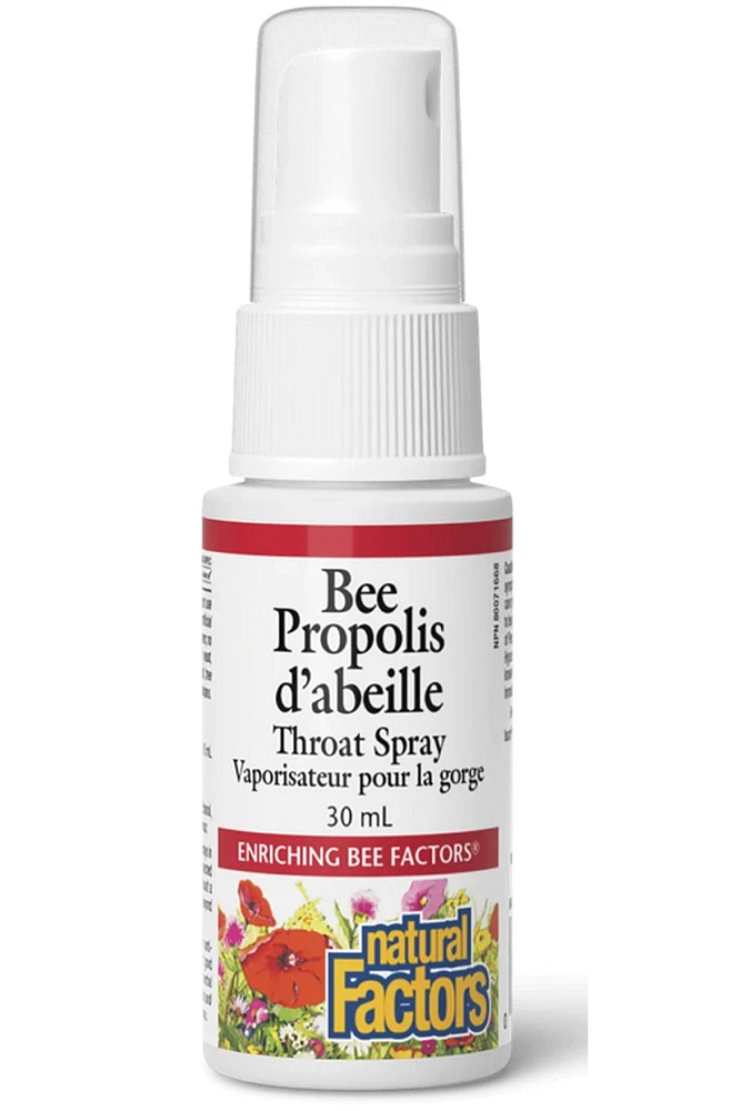 NATURAL FACTORS Bee Propolis Throat Spray 65% Extract (30 ml)