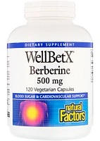 NATURAL FACTORS WellBetX Berberine (500 mg - 120 veg caps)