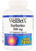 NATURAL FACTORS WellBetX Berberine (500 mg - 120 veg caps)