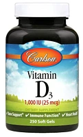 CARLSON Vitamin D3 1000iu (250 sgels)