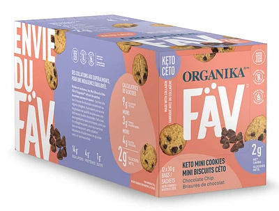ORGANIKA Fav Keto Mini Cookies Chocolate Chip (30gr - 12 sachets)