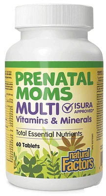 NATURAL FACTORS Prenatal Moms Multi Vitamins & Minerals (60 tabs)