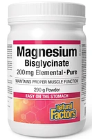 NATURAL FACTORS Magnesium Bisglycinate (200 mg - 290 gr)