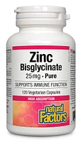 NATURAL FACTORS Zinc Bisglycinate (25 mg - 120 veg caps)