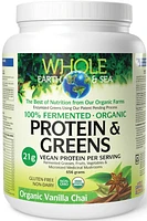 WHOLE EARTH & SEA  Fermented Organic Protein & Greens (Vanilla Chai - 656 g)