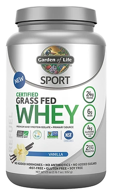 GARDEN OF LIFE Sport Certified Grass Fed Whey (Vanilla - 640 gr)
