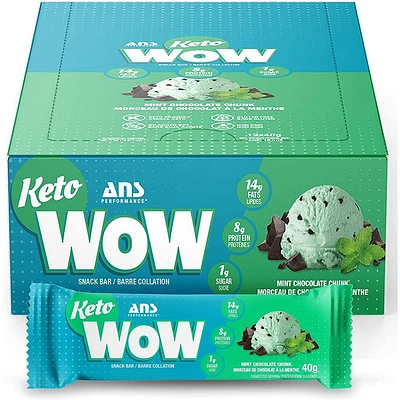 ANS PERFORMANCE KetoWOW Bar Mint Chocolate Chunk (Box 12 x 40 gr)
