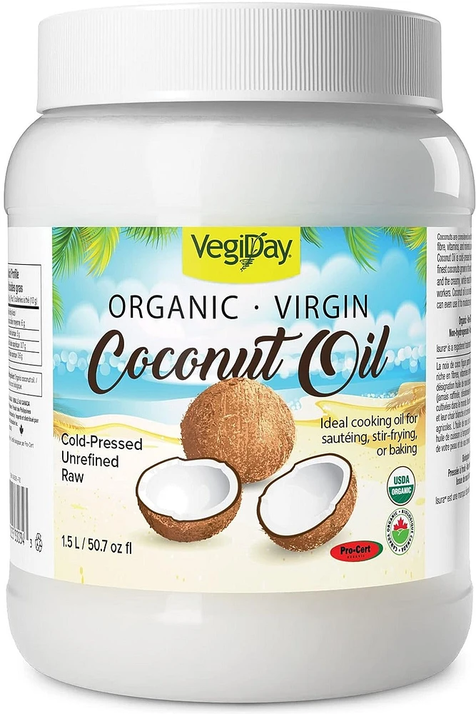 VEGIDAY Organic Virgin Coconut Oil (1.5 L)